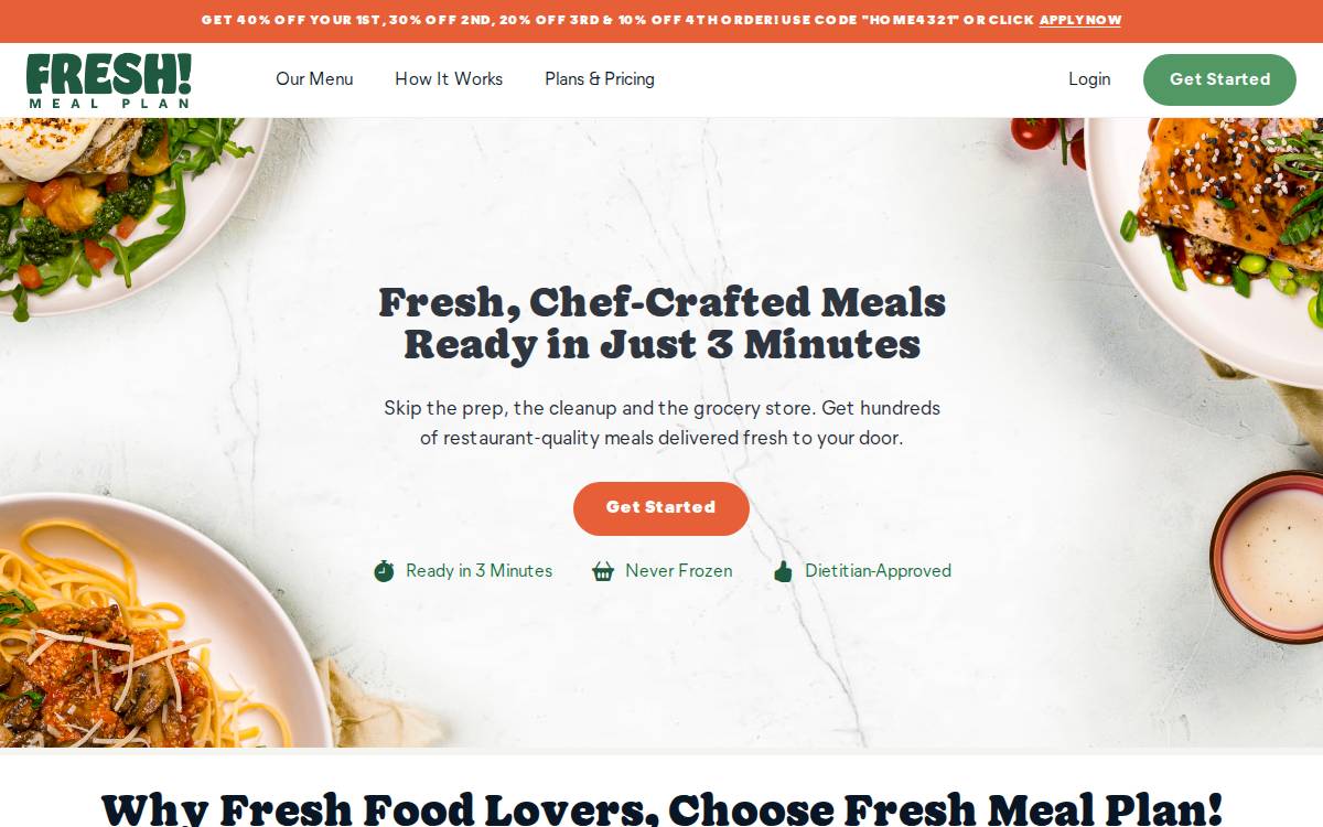 Freshmealplan website preview
