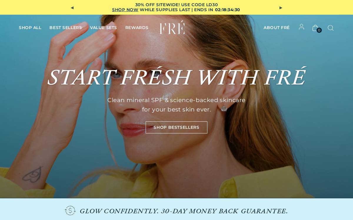 Fre Skincare website preview