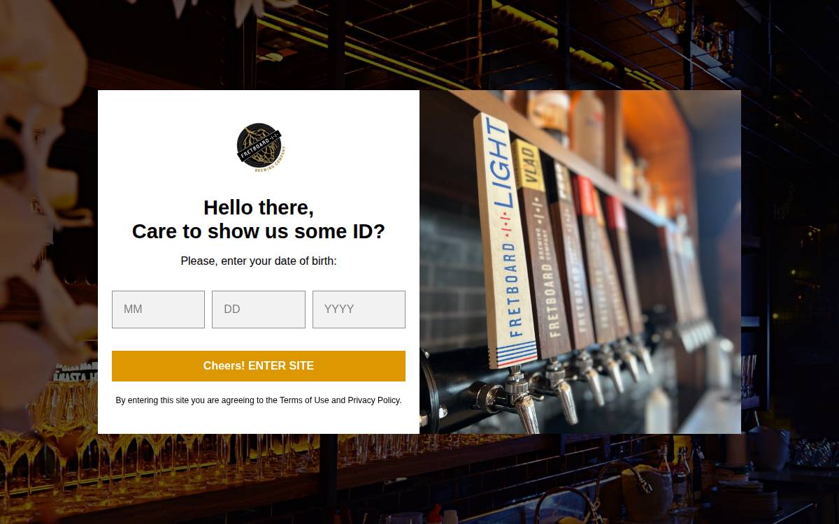 Fretboard Brewing website preview