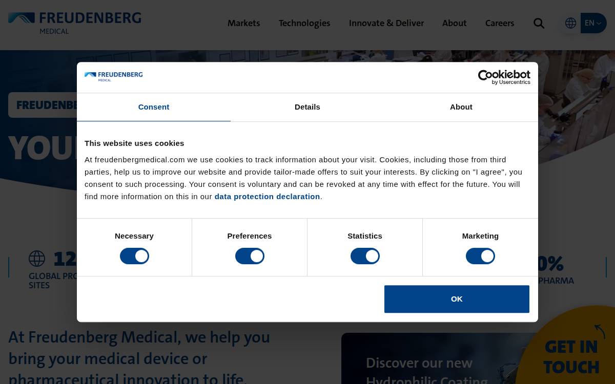 Freudenbergmedical website preview