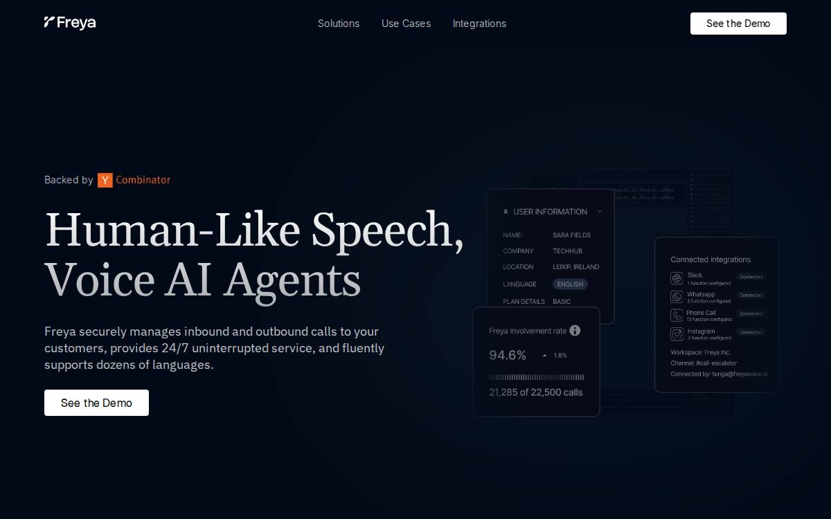Freya website preview