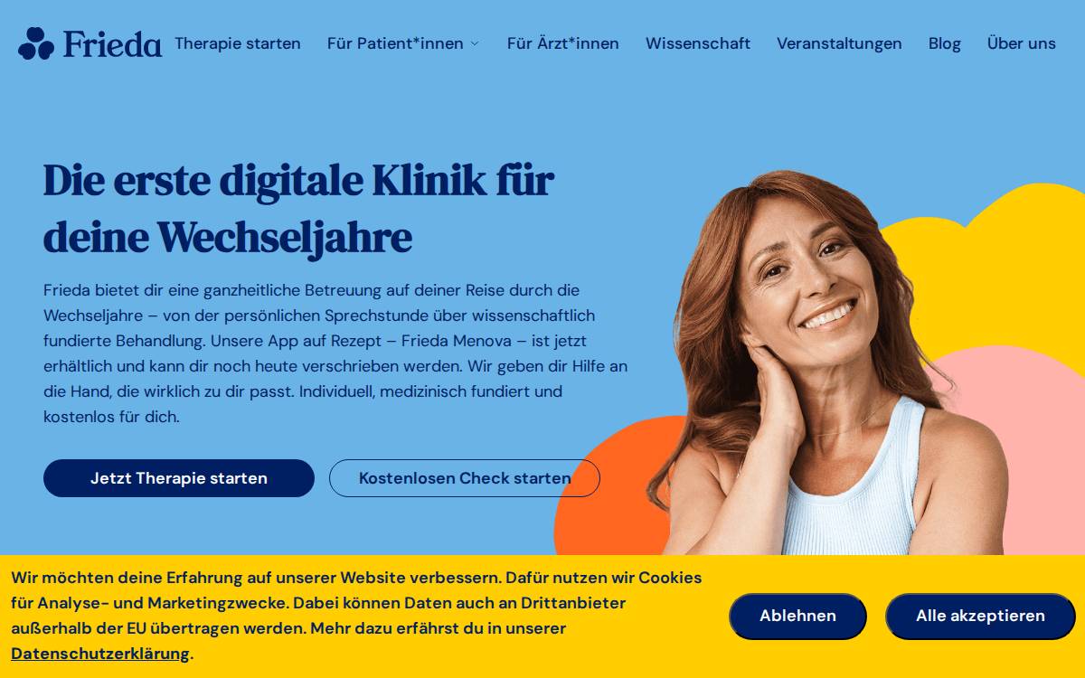 Frieda Health website preview