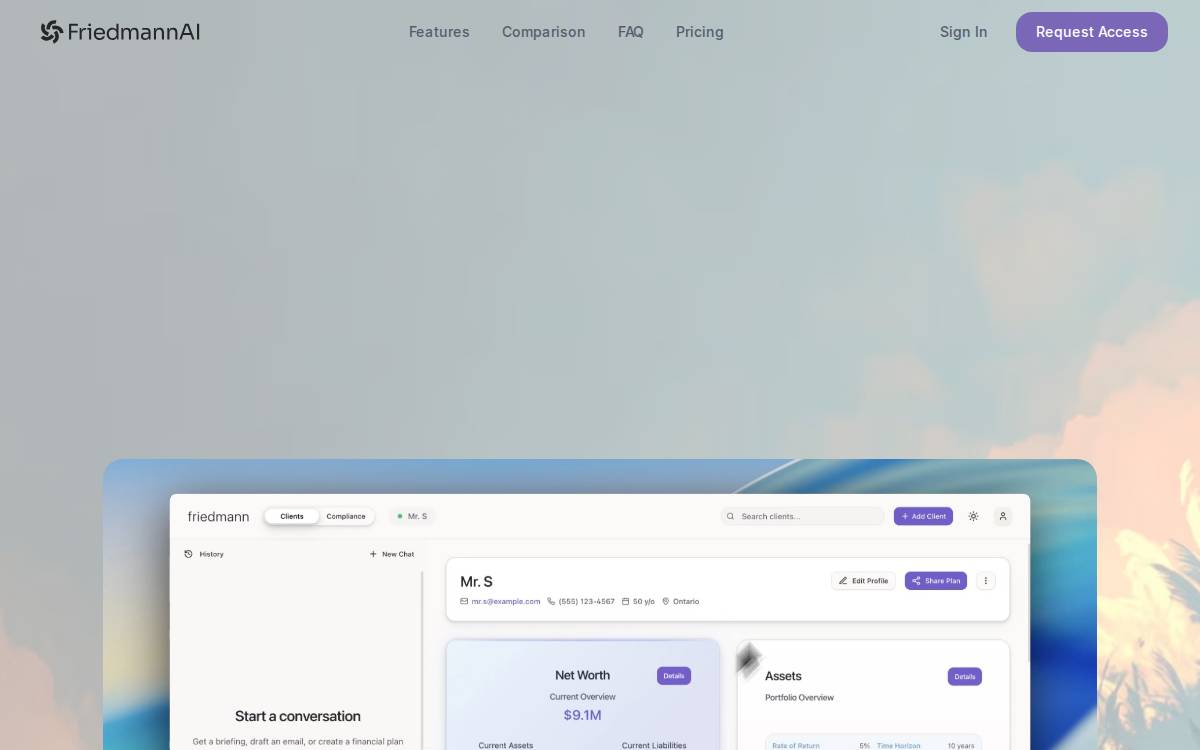 FriedmannAI website preview