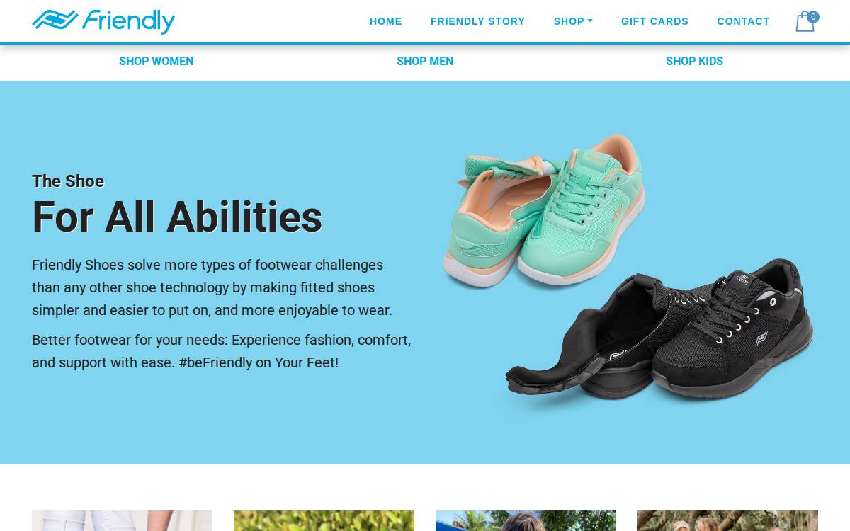 Friendly Shoes website preview