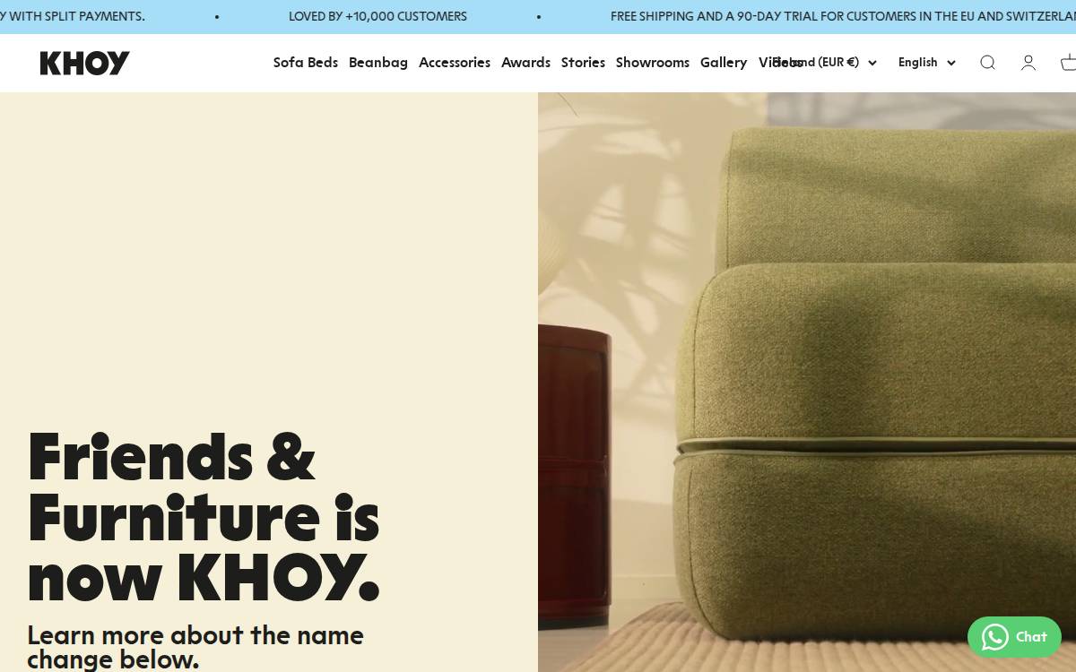 Friends and Furniture website preview