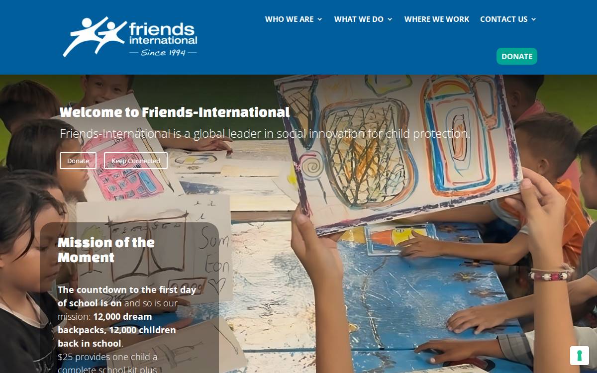 Friends International website preview