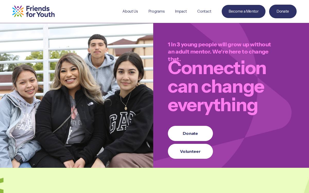 Friendsforyouth website preview