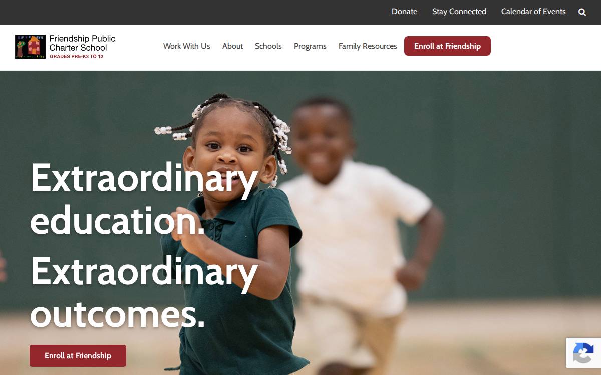 Friendshipschools website preview