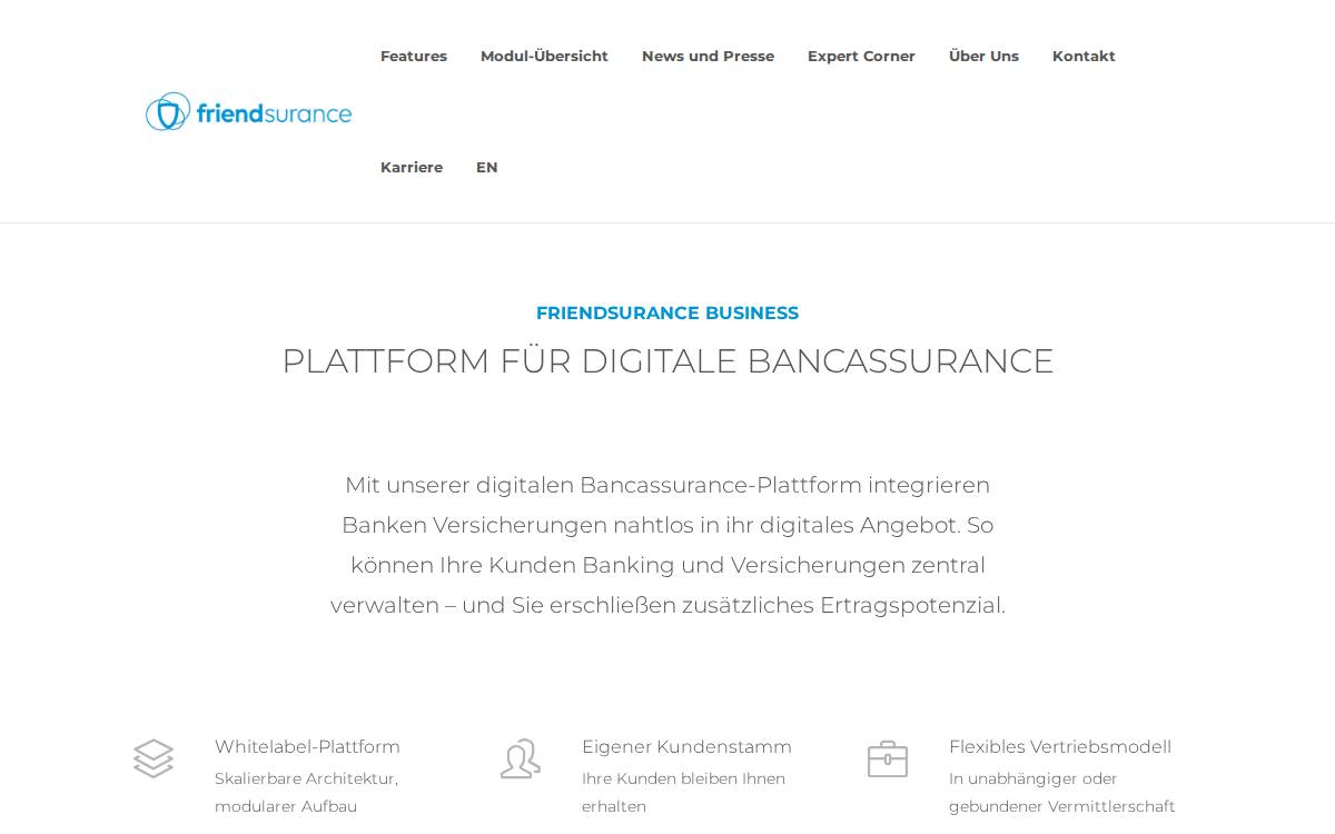 Friendsurance website preview