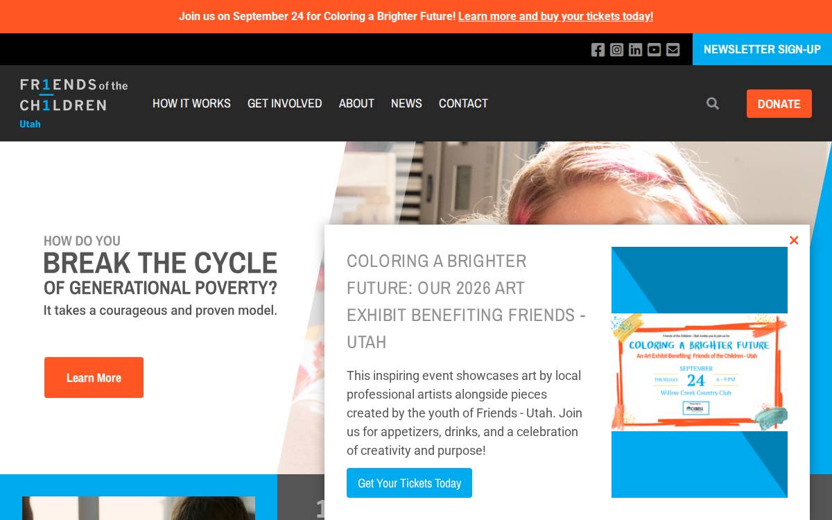 Friendsutah website preview