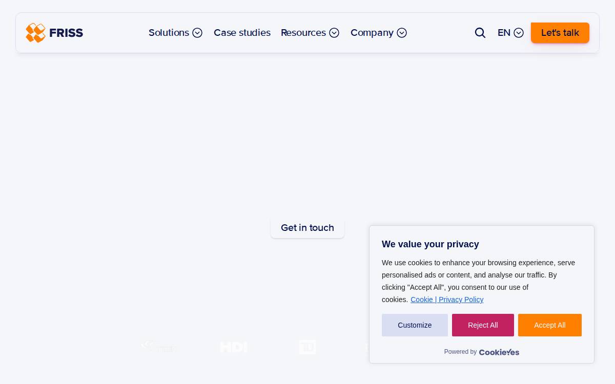 FRISS website preview