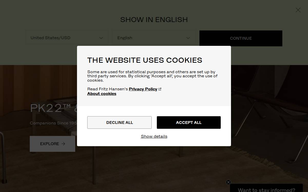 Fritz Hansen A/S website preview