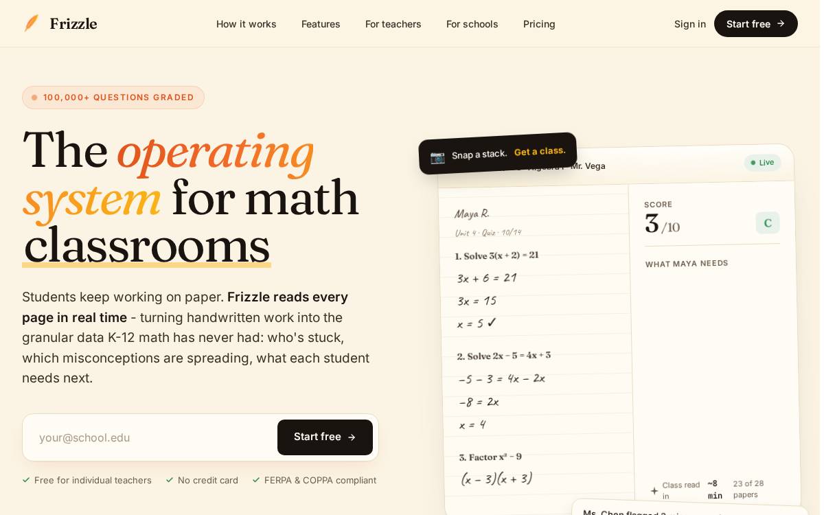 Frizzle website preview