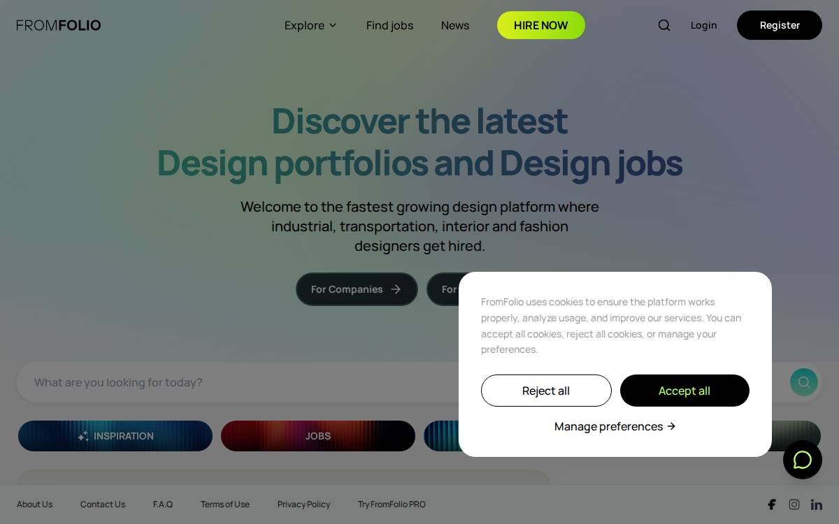 Fromfolio website preview