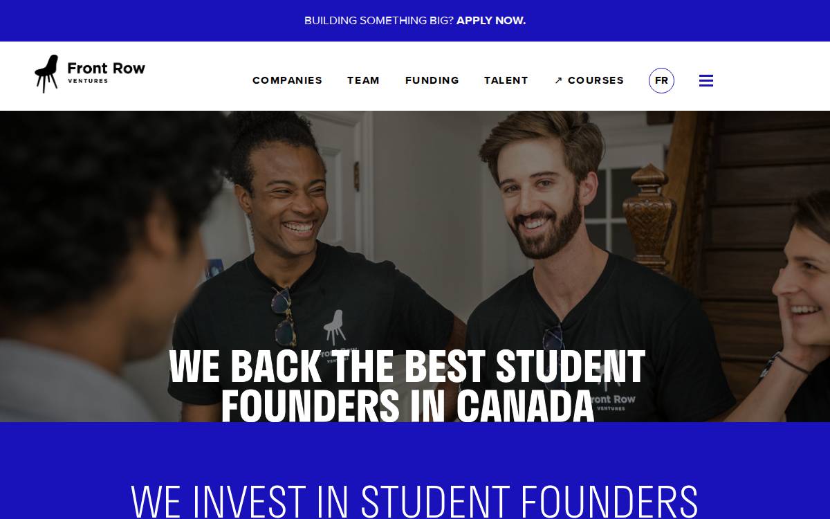 Front Row Ventures website preview