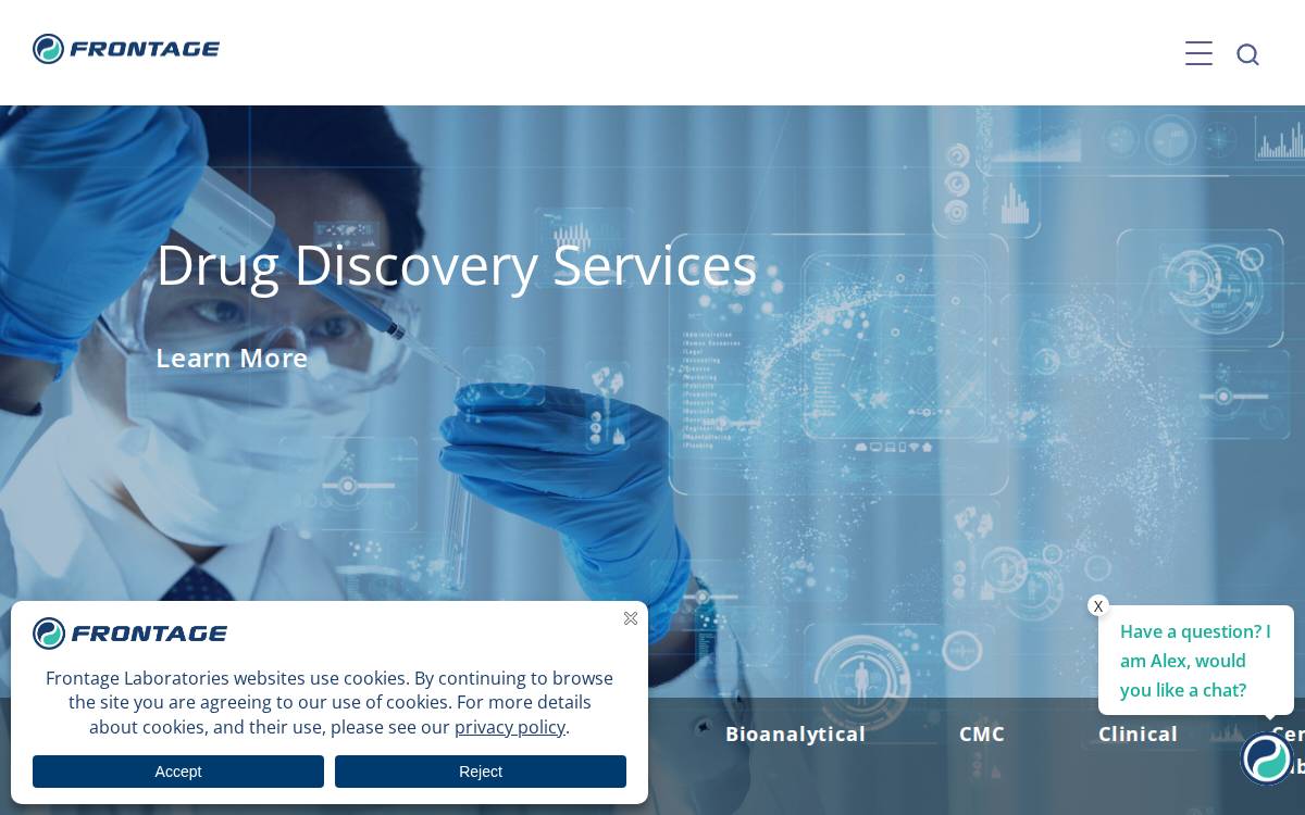 Frontage Laboratories, Inc. website preview