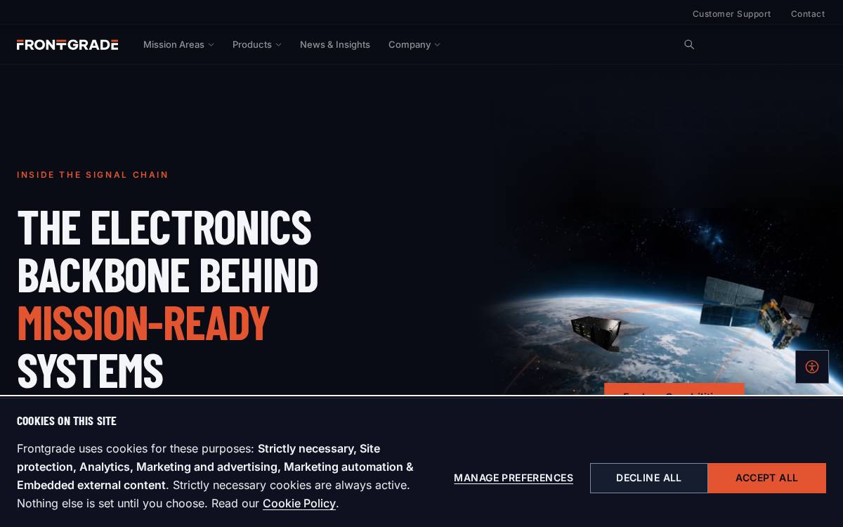 Frontgrade website preview