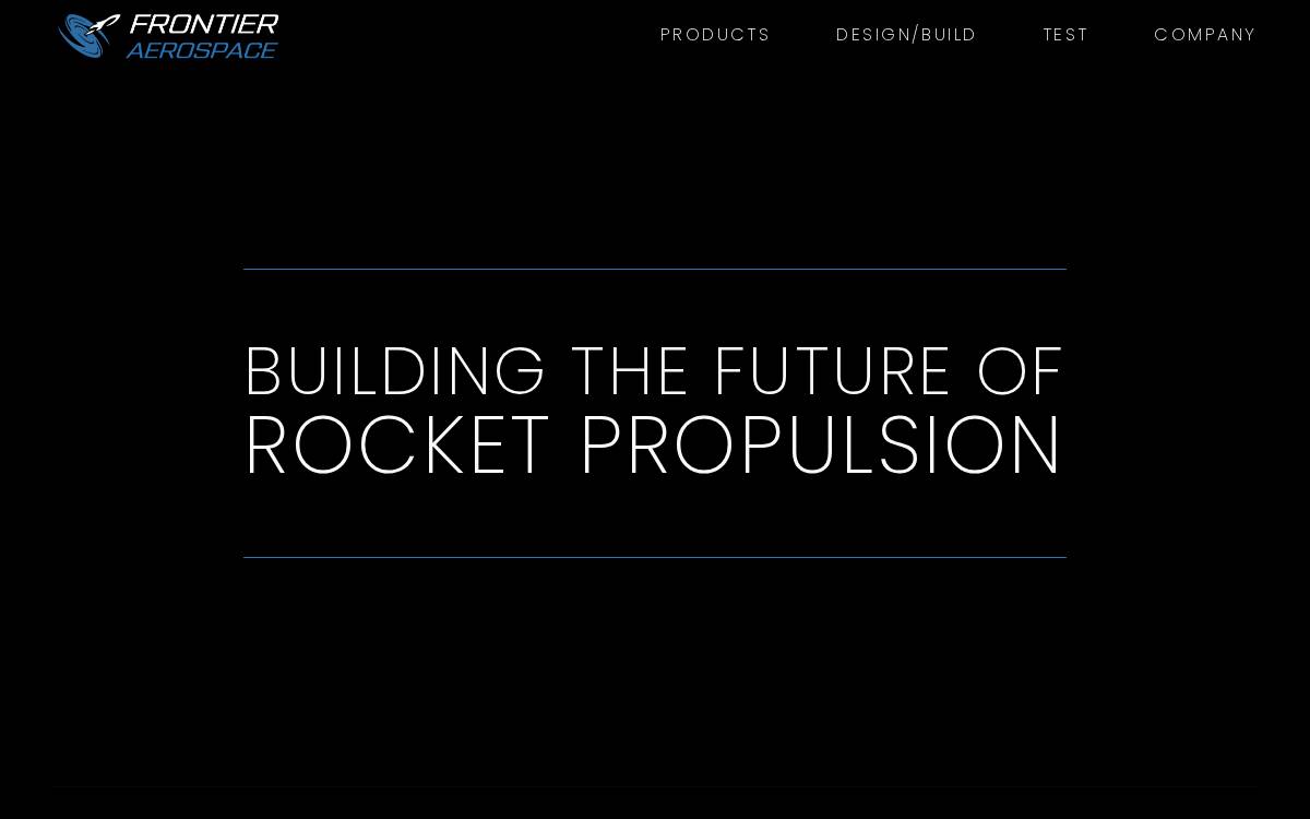 Frontier Aerospace website preview
