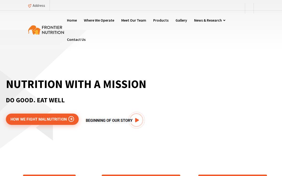 Frontier Nutrition website preview