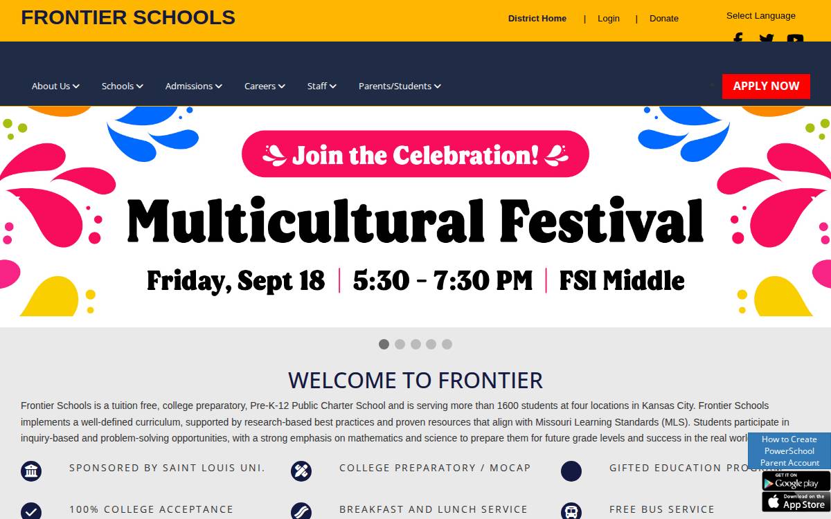 Frontier Schools 4 Schools website preview