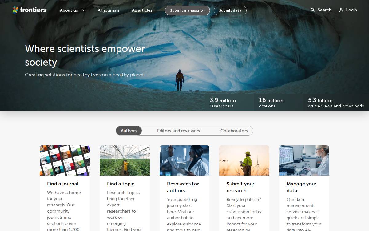 Frontiersin website preview