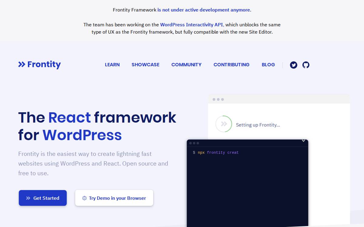 Frontity website preview