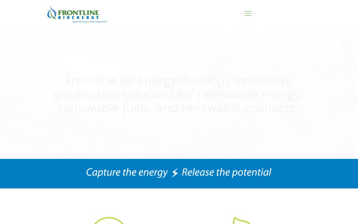 Frontline Bioenergy website preview