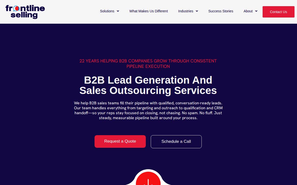 Frontline Selling website preview