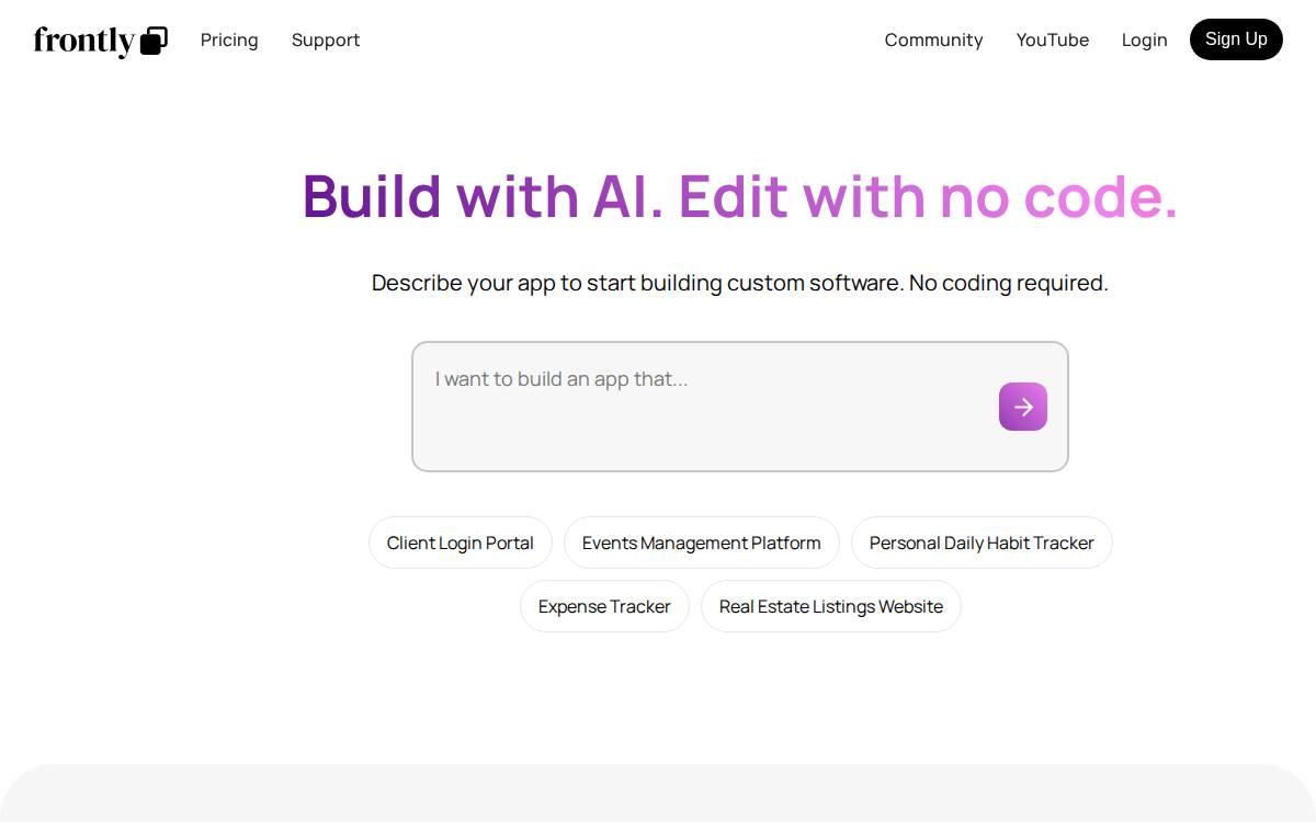 Frontlyapp website preview