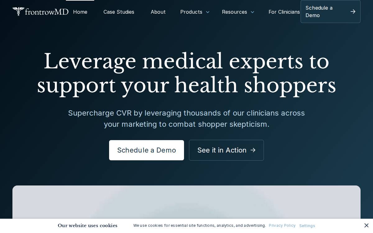 Frontrow Health website preview