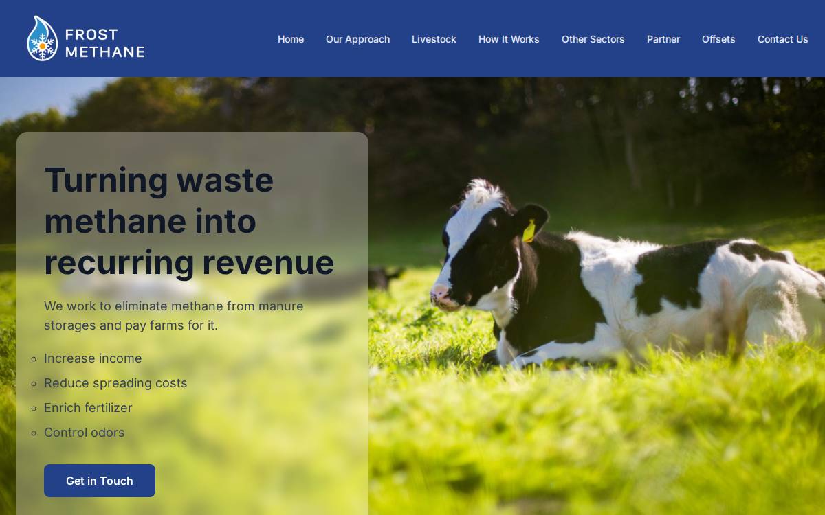 Frost Methane website preview