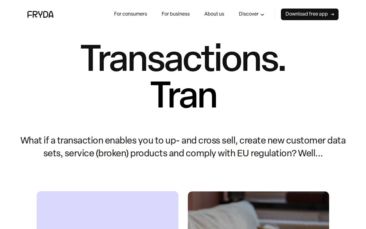 Fryda website preview
