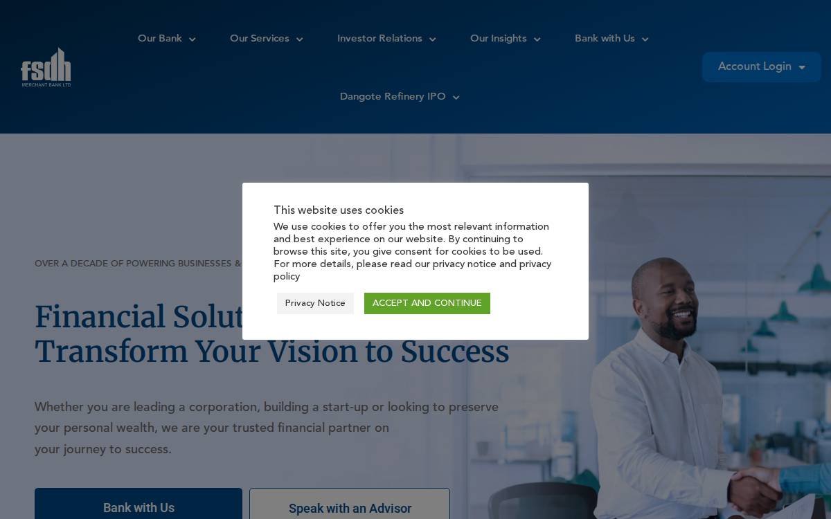 FSDH Merchant Bank website preview