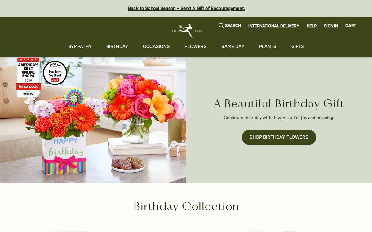 FTD website preview