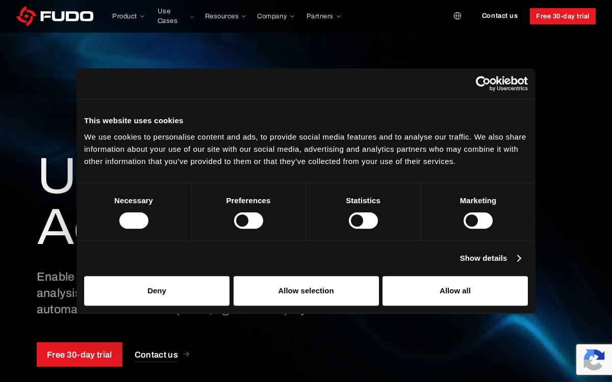 Fudo Security website preview