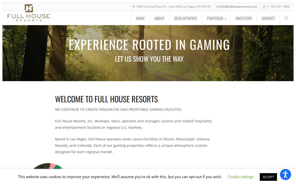 Full House Resorts website preview