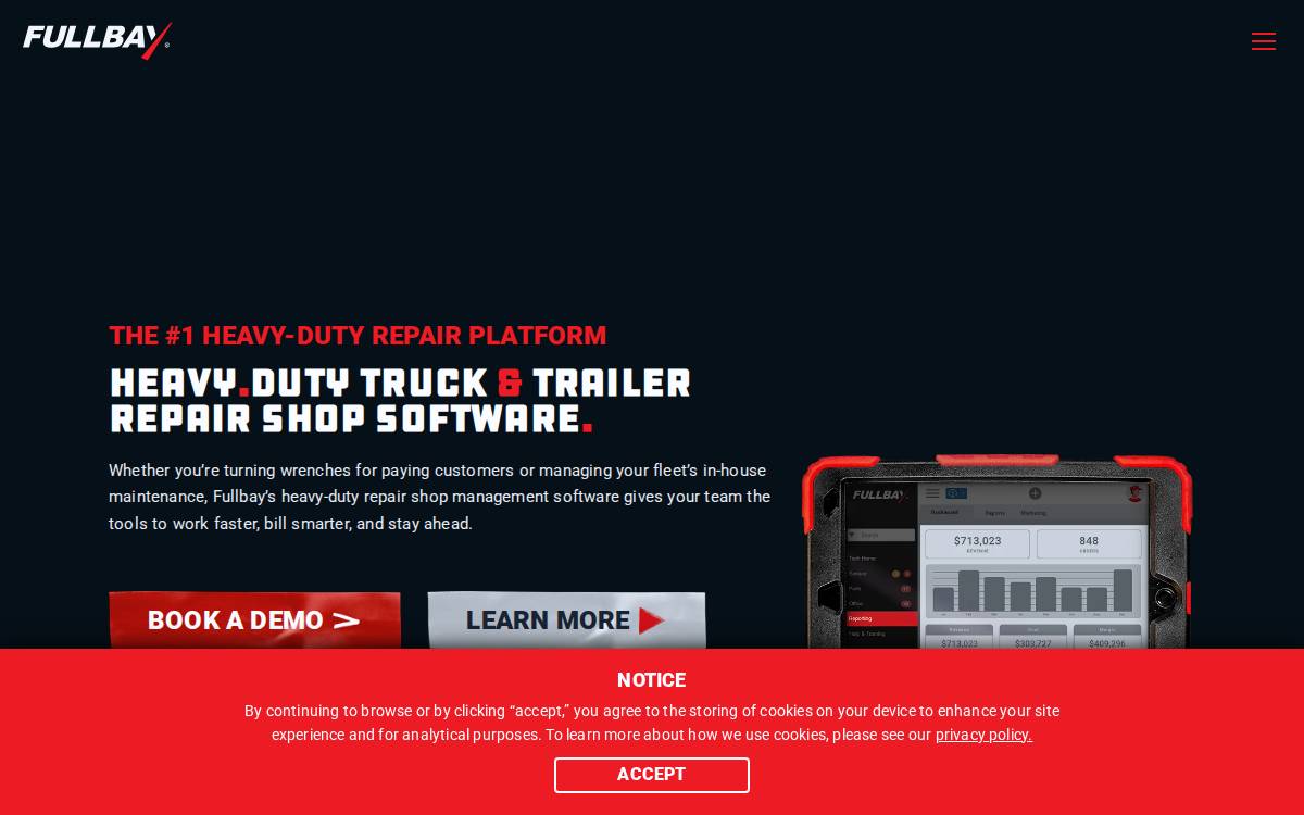 Fullbay website preview