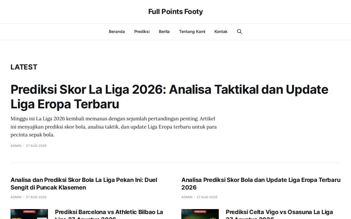 Fullpointsfooty website preview