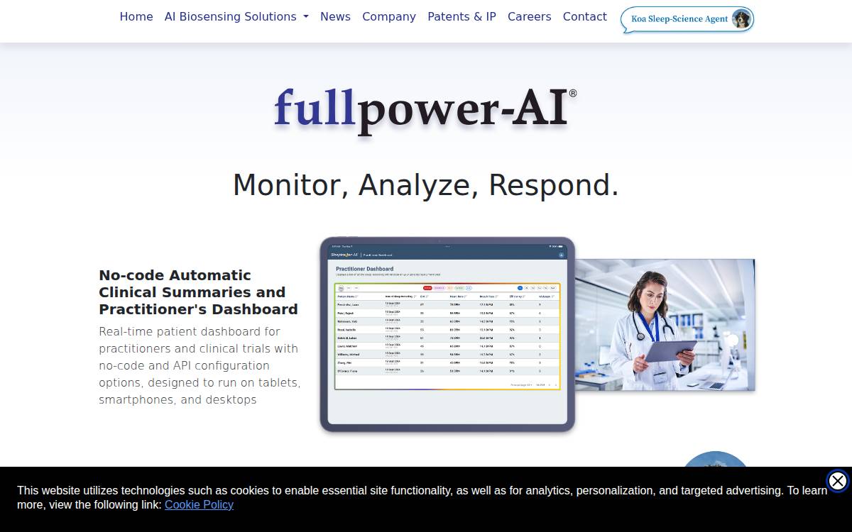 Fullpower Technologies website preview
