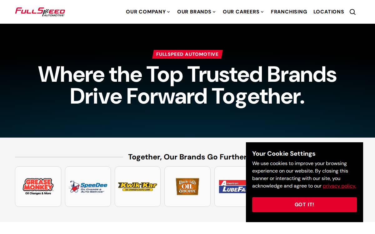 FullSpeed Automotive website preview