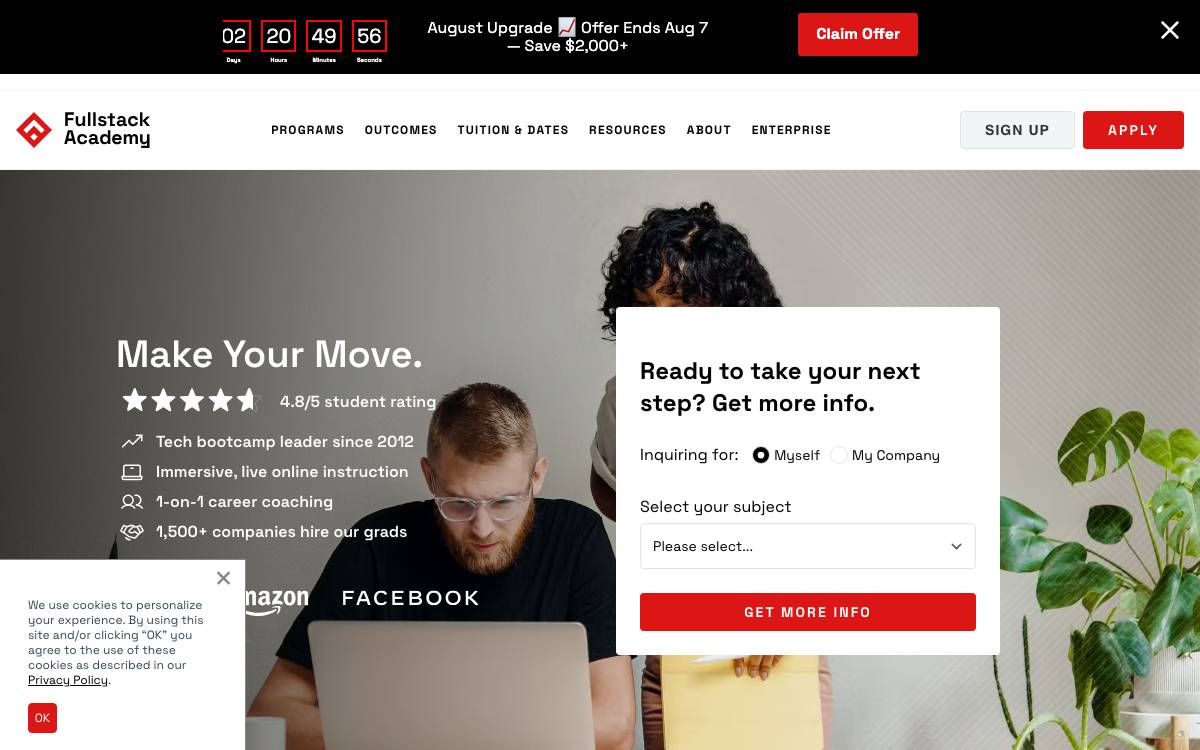 Fullstack Academy website preview