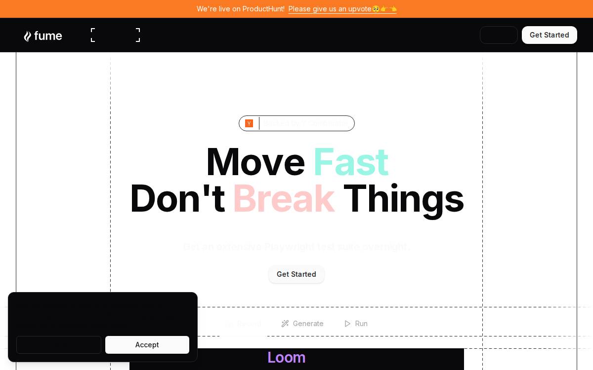 Fume website preview