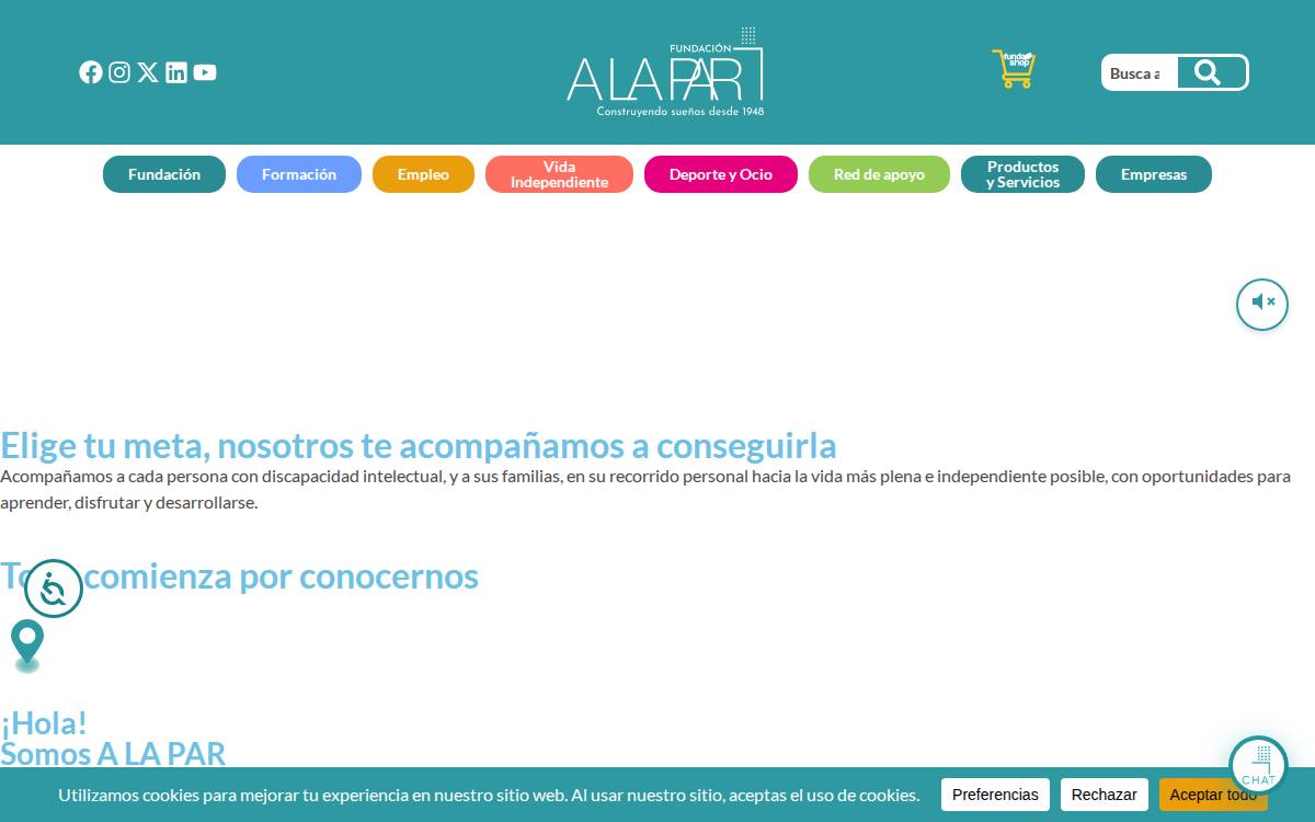 Fundación A LA PAR website preview