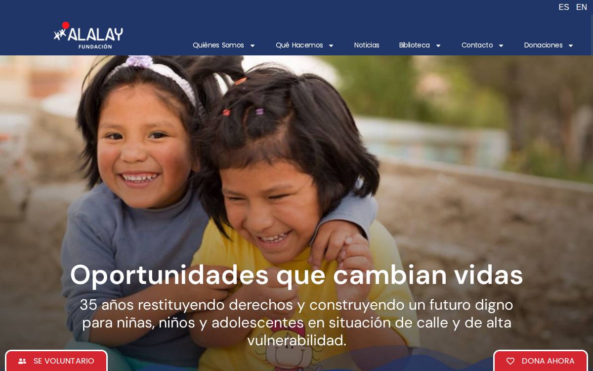 Fundación ALALAY website preview