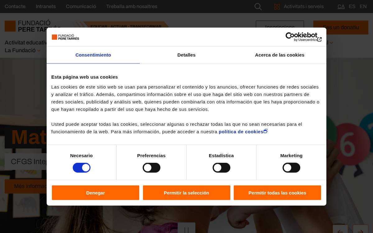 Fundación Pere Tarrés website preview