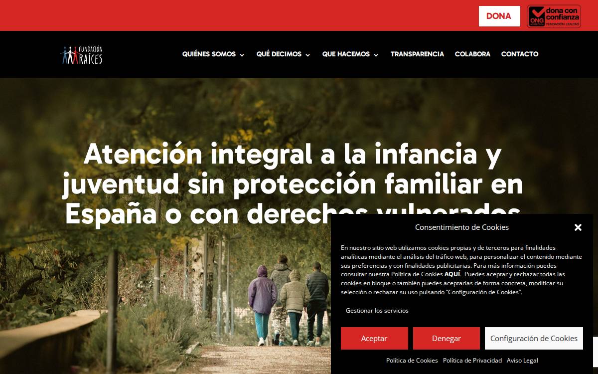 Fundación Raíces website preview