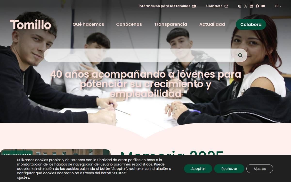 Fundación Tomillo website preview