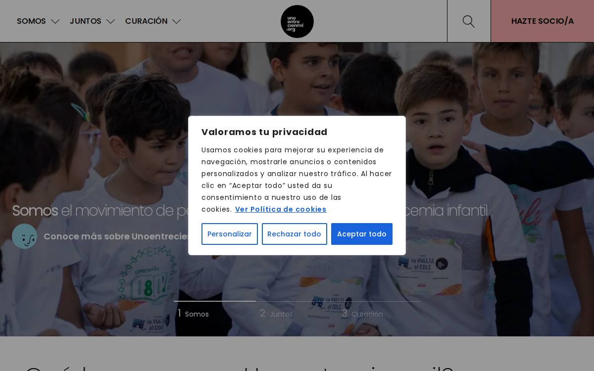 Fundación Unoentrecienmil website preview