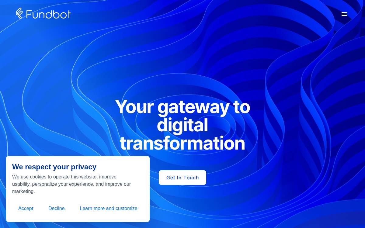 Fundbot website preview
