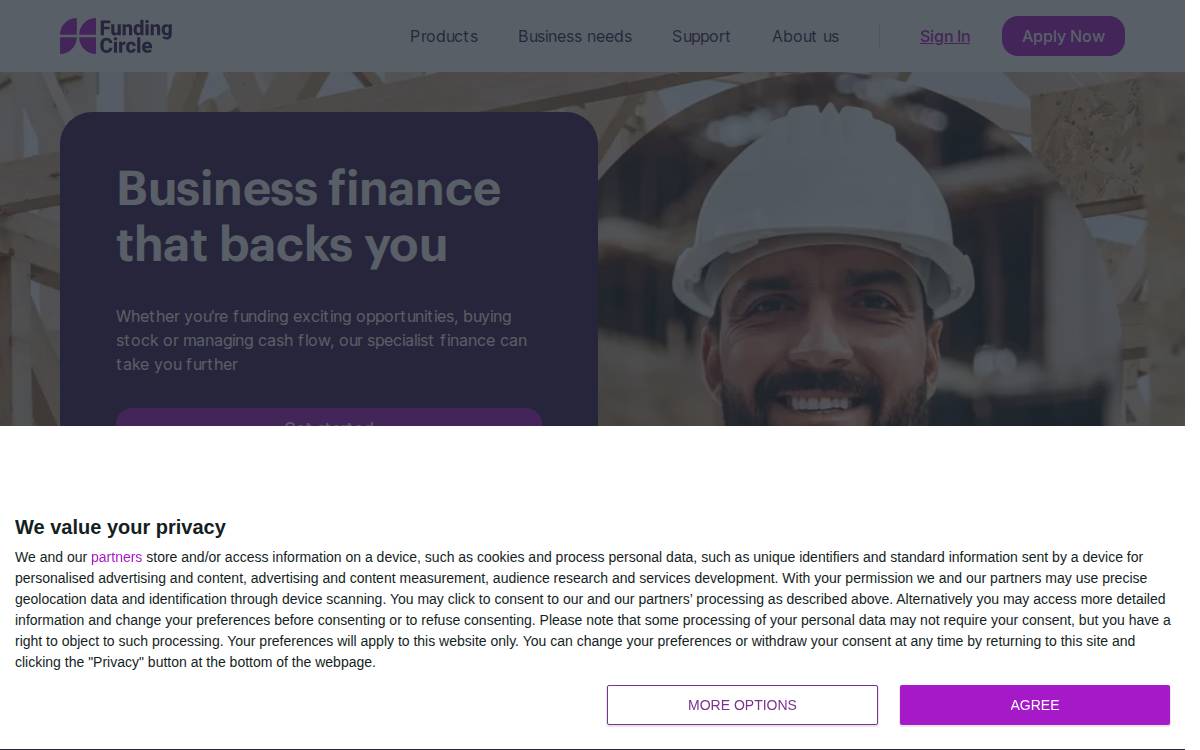 Funding Circle website preview